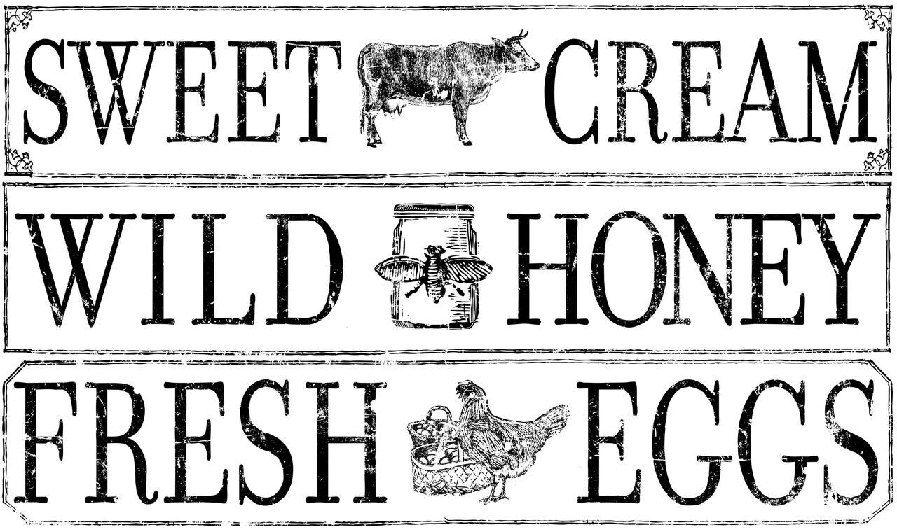 Farm Fresh Signage Transfer - 14.25&quot; X 24&quot;  Transfer - Iron Orchid Designs