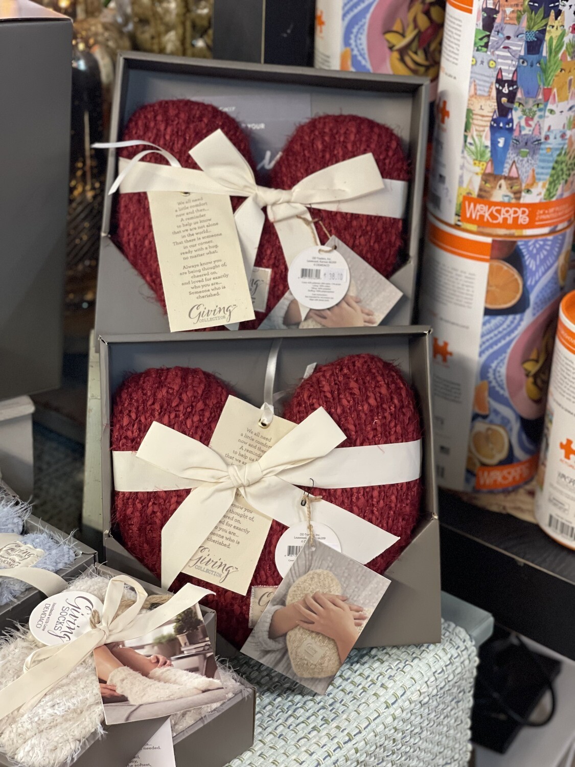 Giving Heart Weighted Pillow - Red