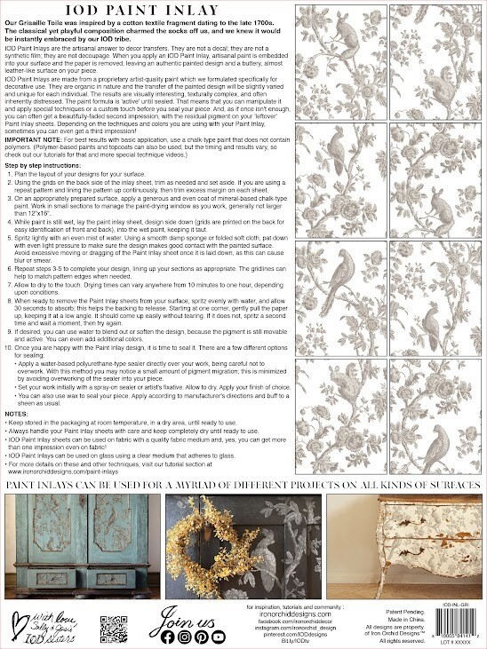Grisaille Toil - Paint Inlay 12x16 - Iron Orchid Designs
