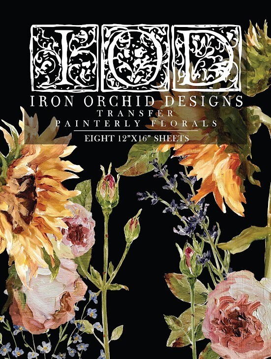 Paintery Floral 12x16 Transfer Iron Orchid Designs