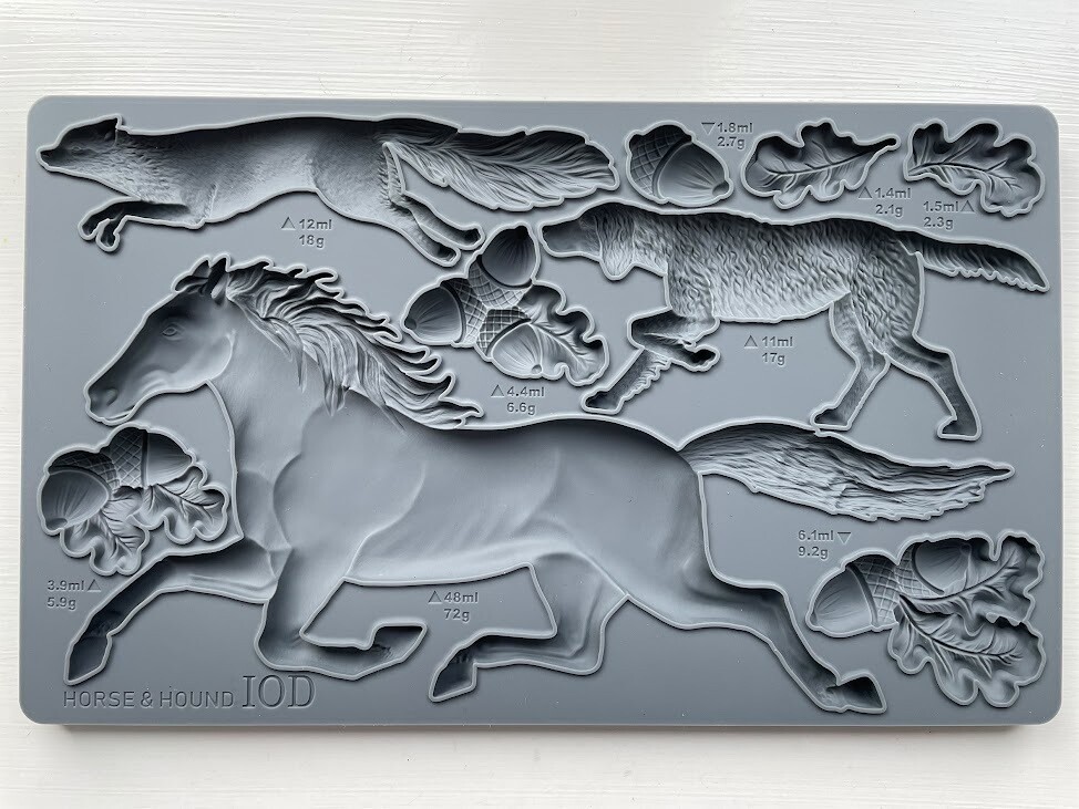 Horse &amp; Hound 6x10 Mould - Iron Orchid Designs