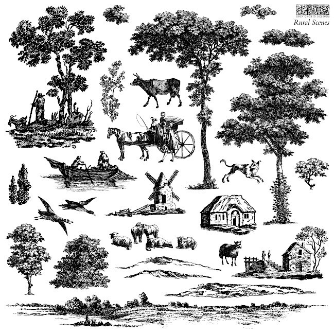 Rural Scenes 12 X 12 Stamp - Iron Orchid Designs