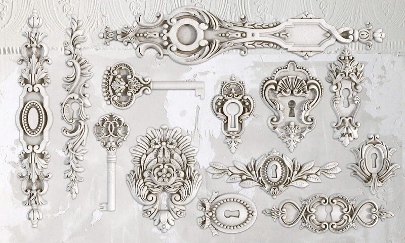 Lock &amp; Key Mould 6x10 - Iron Orchid Designs