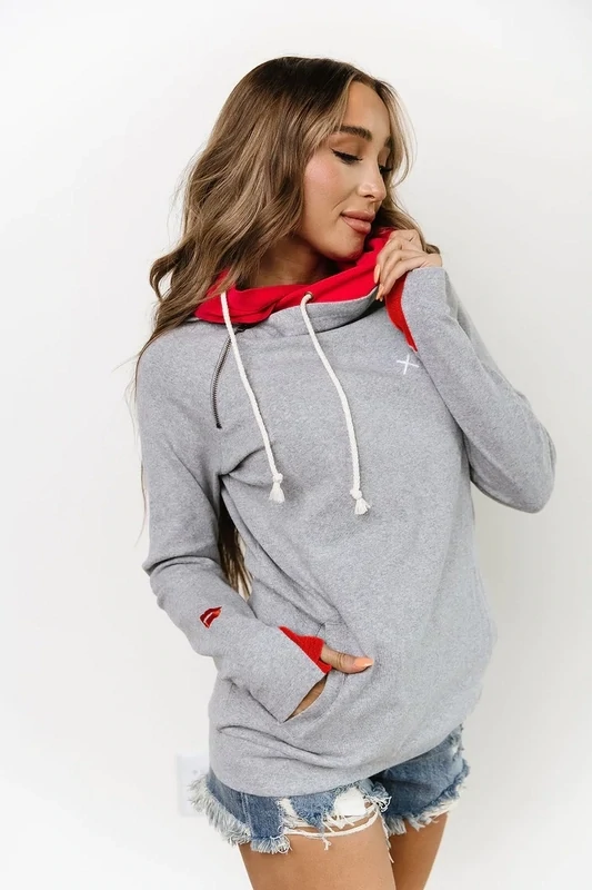 DoubleHood Sweatshirt - Hugs &amp; Kisses - Small - Ampersand Ave