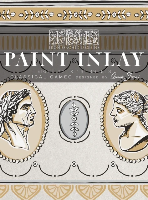 Classical Cameo Paint Inlay Eight 12&quot; X16&quot; Designed By Annie Sloan - IOD