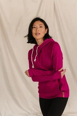 Basic Doublehood Sweatshirt- Los Angelas Berry Size XLarge- Ampersand Avenue