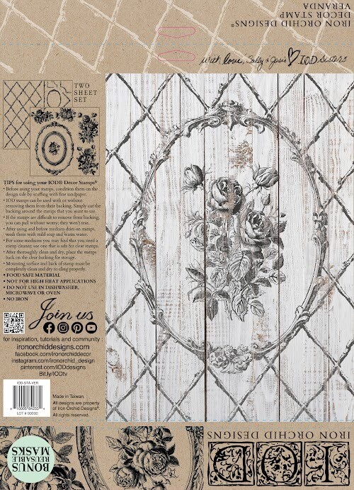 Veranda Stamp 12&quot; X12&quot; Iron Orchid Designs