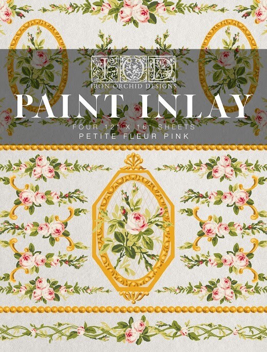 Petite Fleur Pink Paint Inlay 12&quot; X16&quot; 4 Sheets Iron Orchid Designs