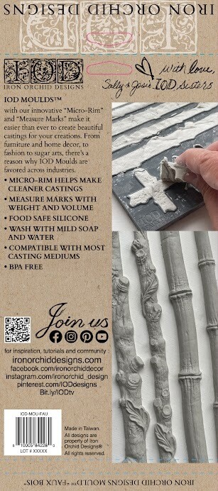 Faux Bois Mould 6&quot; X10&quot; Iron Orchid Designs