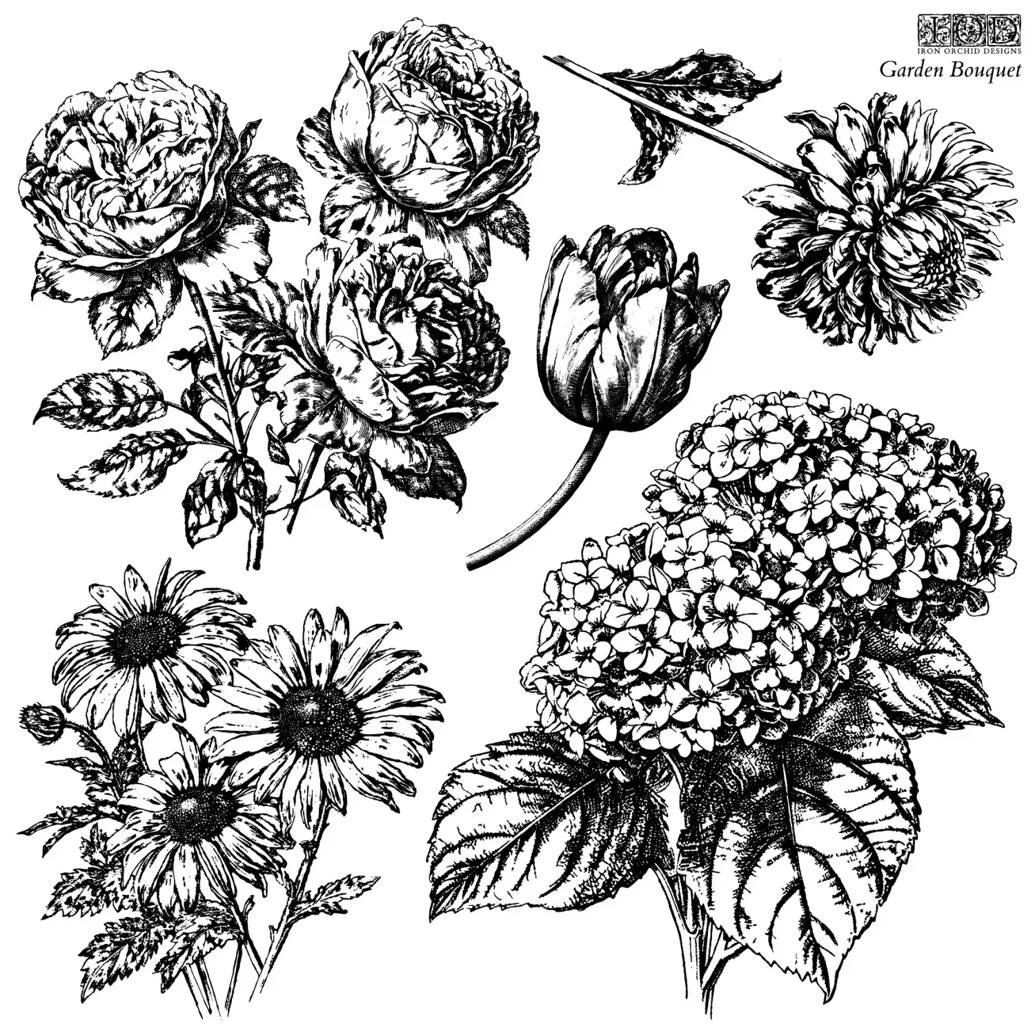 Garden Bouquet 12x12 Stamp - IOD