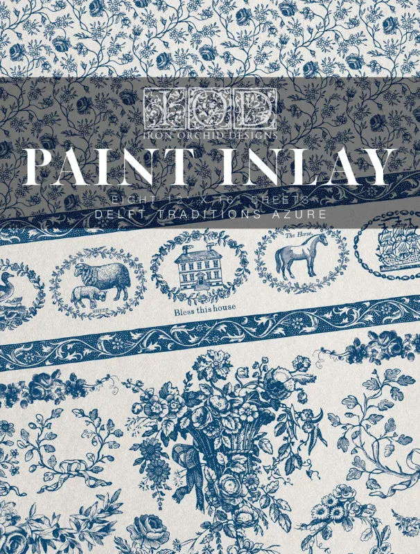 Delft Traditions Azure Paint Inlay 12x16 Sheets - IOD