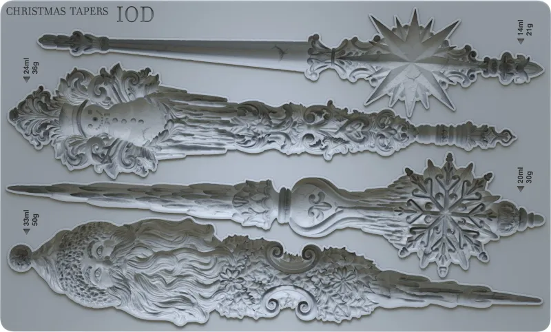 Christmas Tapers 6X10 Mould - Iron Orchid Designs