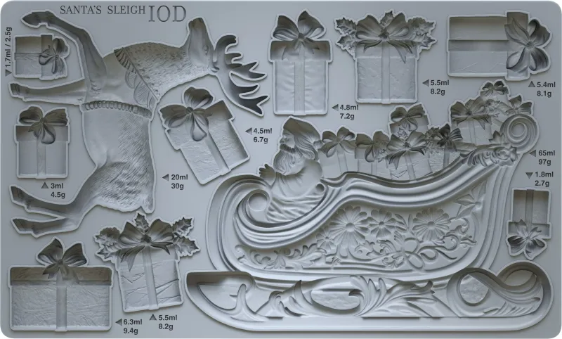 Santa&#39;s Sleigh 6X10 Mould - Iron Orchid Designs