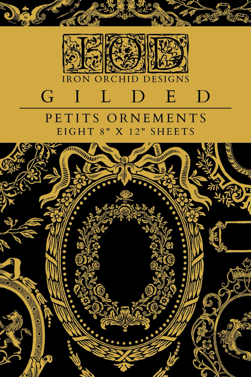 Petits Ornements Gilded Tranfers 8&quot;x12&quot; Sheet - Iron Orchid Designs