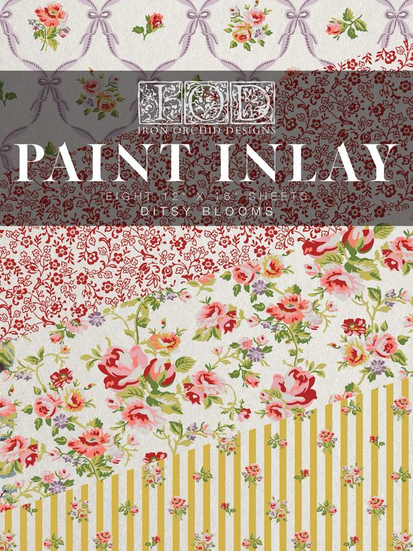 Ditsy Blooms Paint Inlay - Eight 12” X 18” Sheets