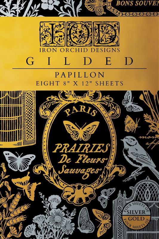 Papillon Foil Transfer 8x12 - Iron Orchid Designs