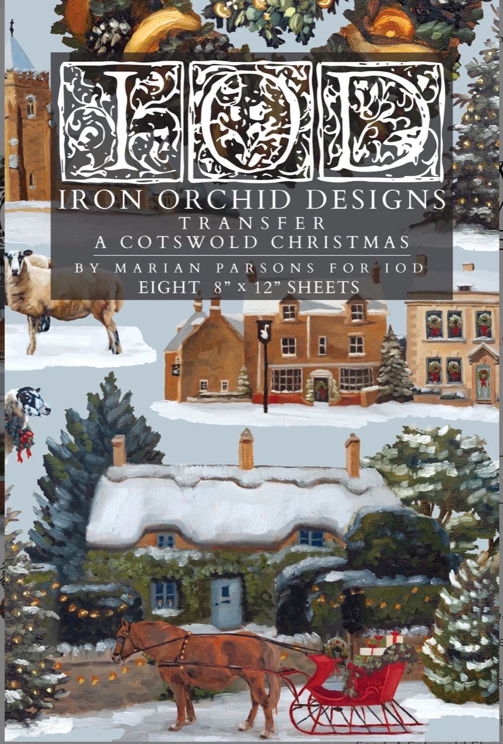 A Cotswold Christmas Transfer 8x12 Pad By Iron Orchid Designs