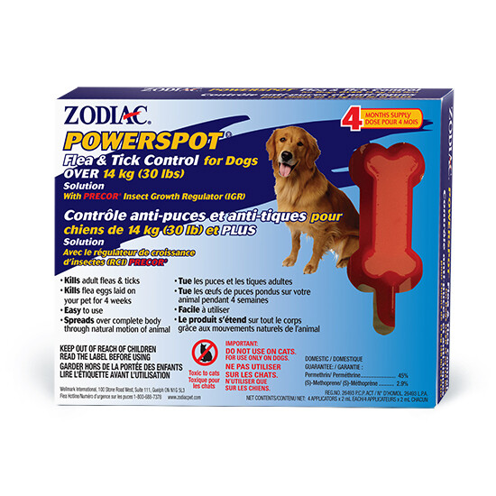 ZODIAC POWERSPOT FLEA & TICK FOR DOGS OVER 30LB