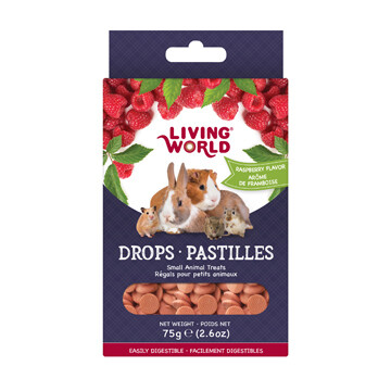 LIVING WORLD SMALL ANIMAL DROPS - RASPBERRY FLAVOUR 75g