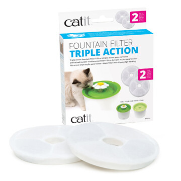 Catit Triple Action Fountain Filter 2pk