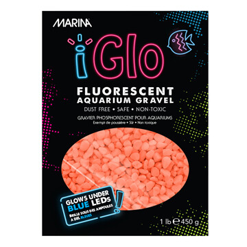 Marina I-GLO Fluorescent Orange Gravel 1lb