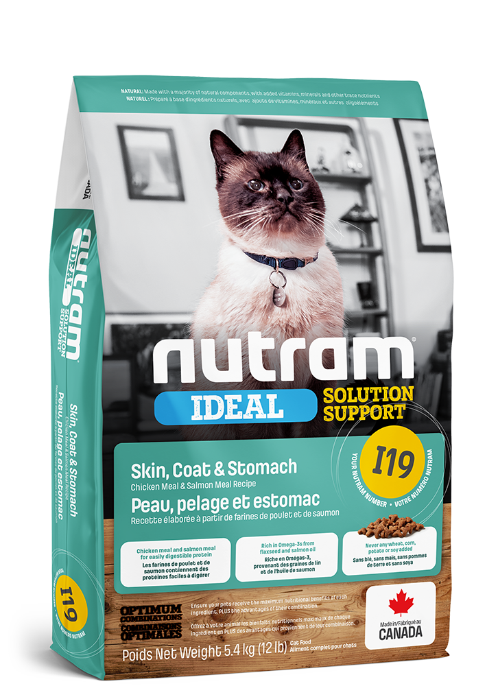 NUTRAM CAT I19 SENSITIVE SKIN, COAT & STOMACH 1.8KG