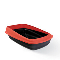 Catit Large Rimmed Litter Pan Red