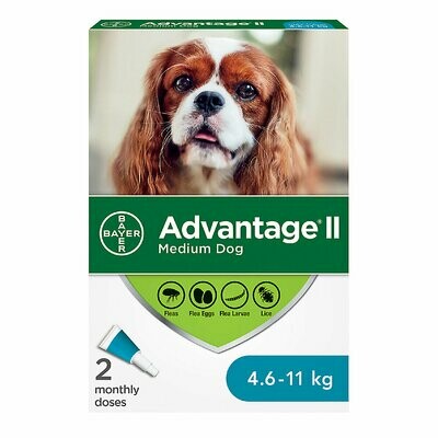 ADVANTAGE II FOR DOGS 4.6KG - 11KG 2 DOSE