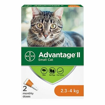 ADVANTAGE II FOR CATS 2.3KG - 4KG 2 DOSE