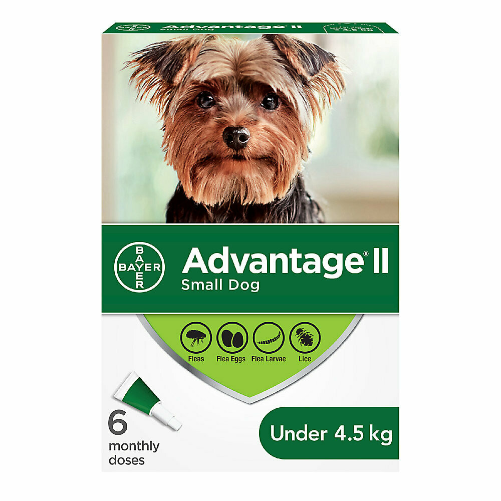 ADVANTAGE II FOR DOGS UNDER 4.5KG 6 DOSE