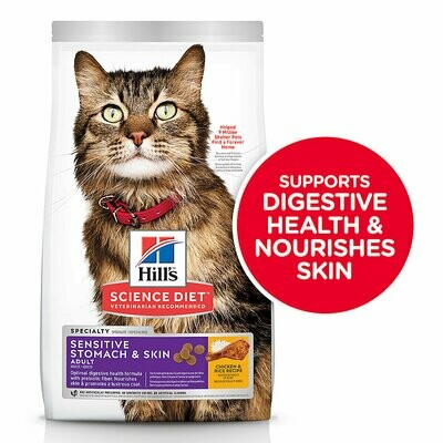 HILL'S SCIENCE DIET CAT ADULT SENSITIVE STOMACH & SKIN 3.5LB