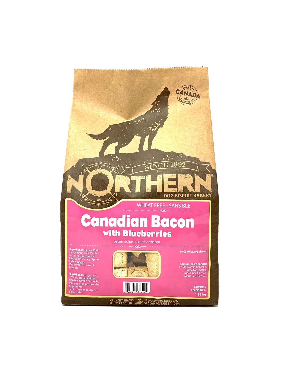 NORTHERN DOG BISCUIT - CANADIAN BACON 1.36KG