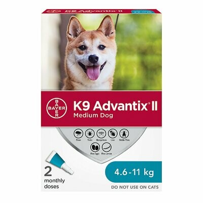 K9 ADVANTIX II FOR DOGS 4.6KG - 11KG - 2 DOSE
