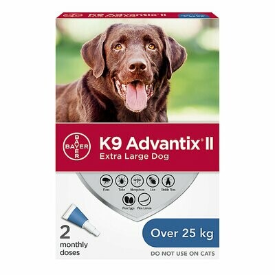 K9 ADVANTIX II FOR DOGS OVER 25KG - 2 DOSE