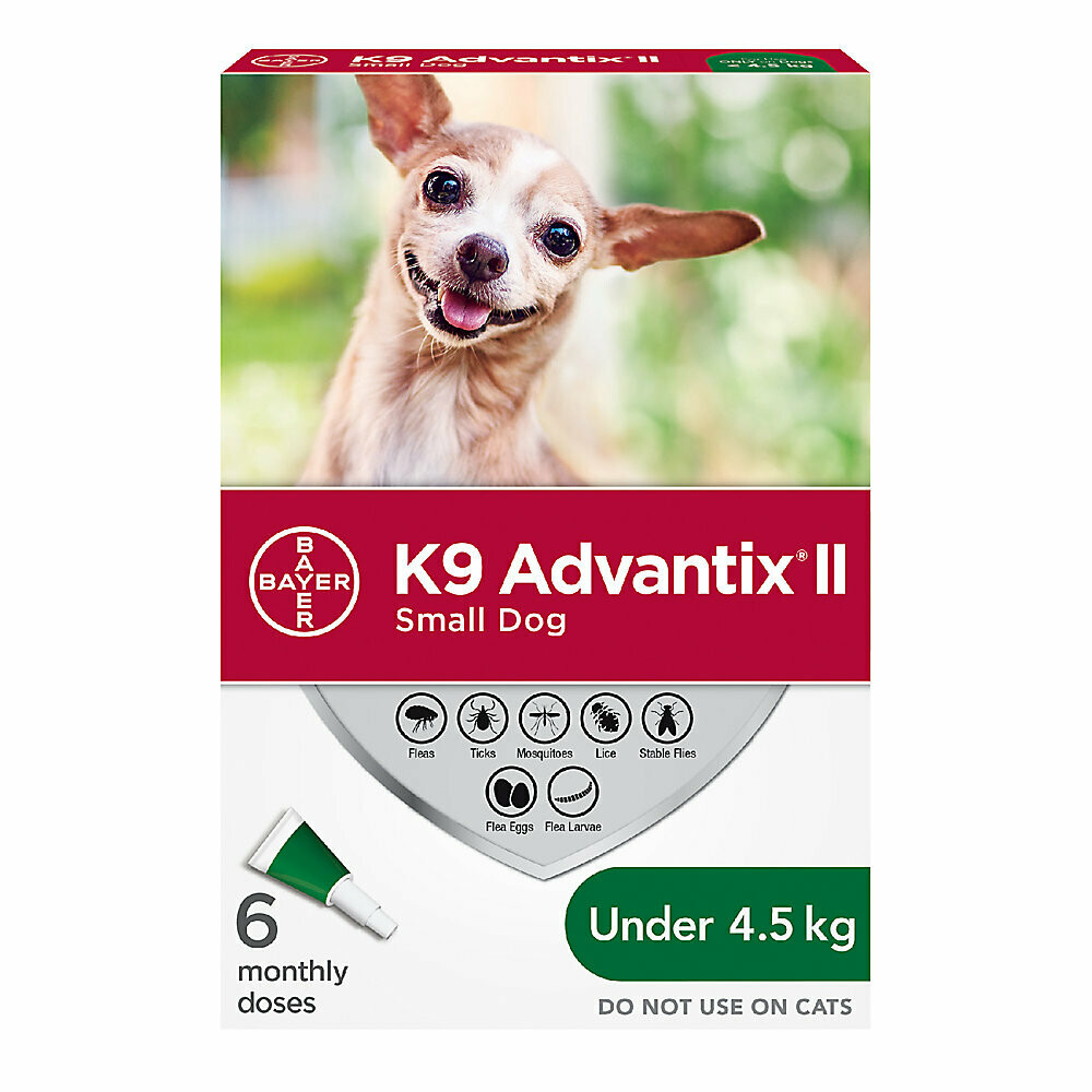 K9 ADVANTIX II FOR DOGS 4.5KG & UNDER - 6 DOSE