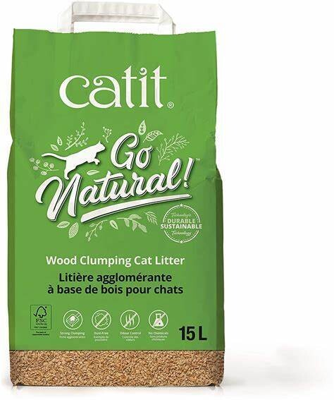 CATIT GO NATURAL WOOD CLUMPING CAT LITTER 15L