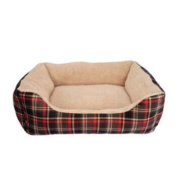 DOGIT DREAM WELL DOG BED - RED TARTAN SMALL