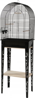 CHIC PATIO BIRD CAGE & STAND - BLACK