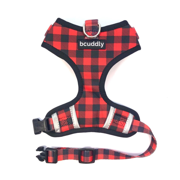 BCUDDLY CONTROL HARNESS - RED PLAID XS