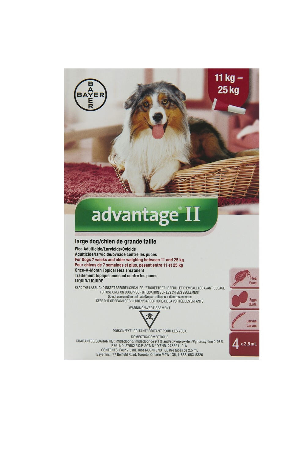 ADVANTAGE II FOR DOGS 11KG to 25KG 4 DOSE
