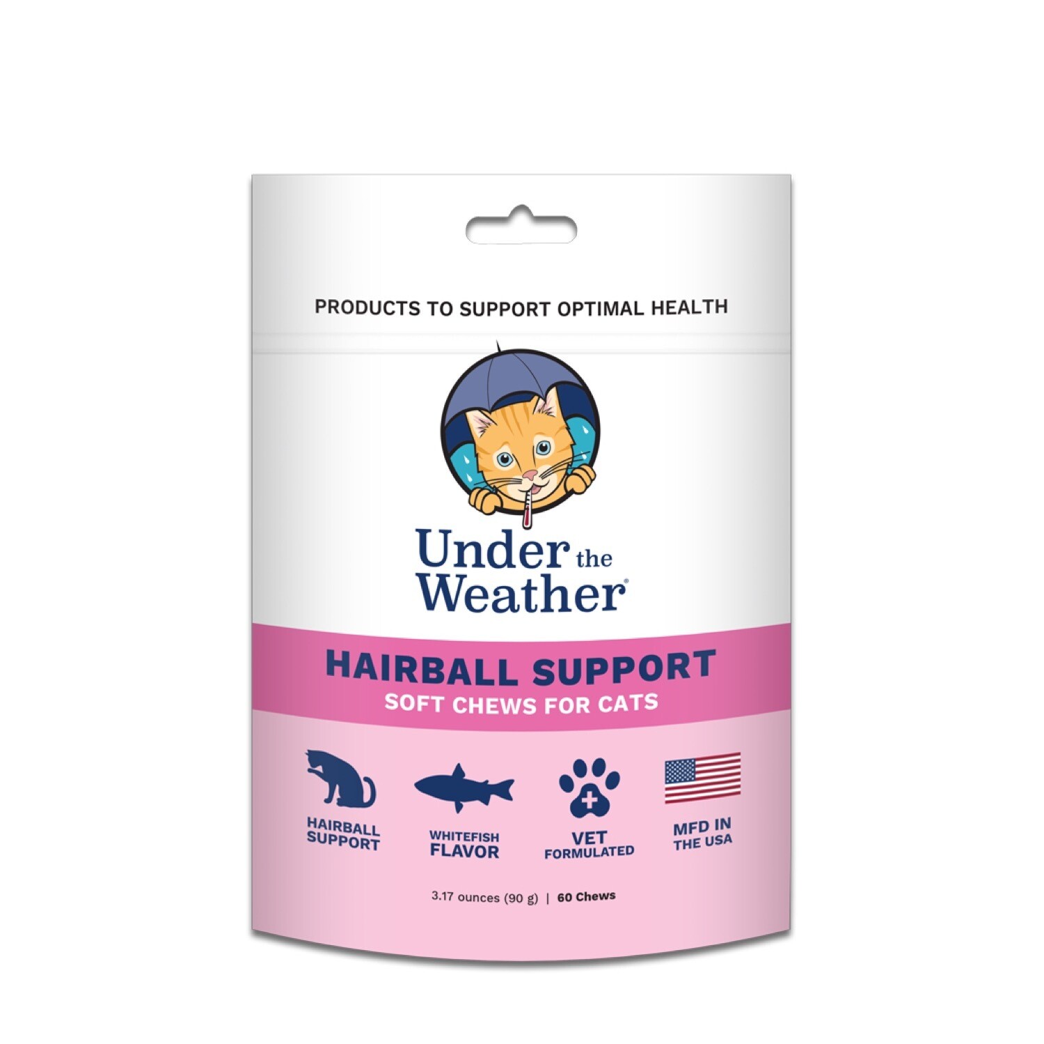 Under the Weather Hairball Support Soft Chews for Cats 90g