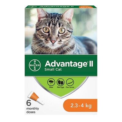 ADVANTAGE II FOR CATS 2.3KG to 4KG 6 DOSE