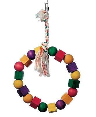 Junglewood Large Bead and Block Ring with hanging clip, 24 cm (9 1/2") diameter