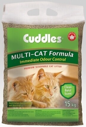 CUDDLES MULTI-CAT SCOOPABLE CAT LITTER 15kg