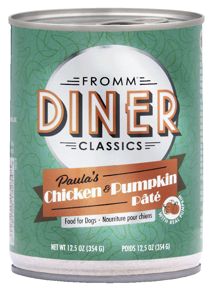 FROMM DINER CANS - PAULA'S CHICKEN & PUMPKIN PATE 12.5 OZ