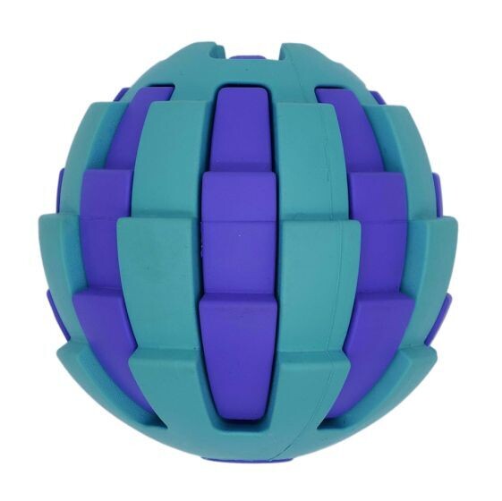 BUD'Z RUBBER ASTRO BALL WITH TREAT HOLE - BLUE 2.5"