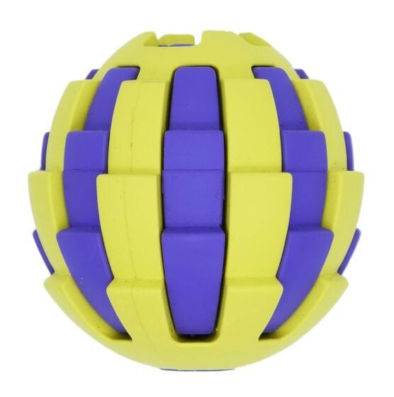 BUD'Z RUBBER ASTRO BALL WITH TREAT HOLE - YELLOW 2.5"