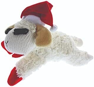MULTIPET HOLIDAY TOYS - LAMBCHOP WITH SANTA HAT 10.5"
