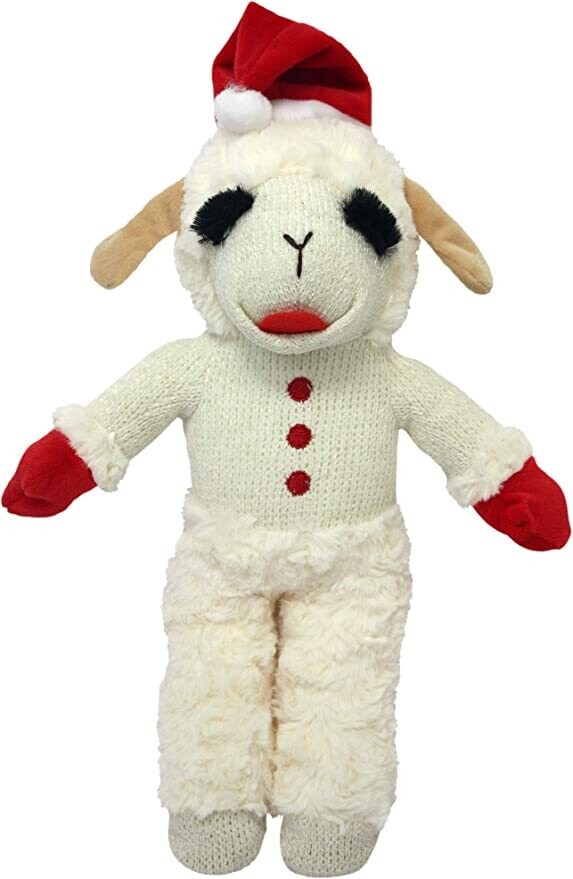 MULTIPET HOLIDAY TOYS - LAMBCHOP WITH SANTA HAT 13&quot;