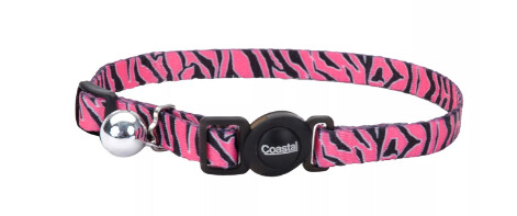 Coastal SafeCat Fashion Cat Collar - Pink Zebra